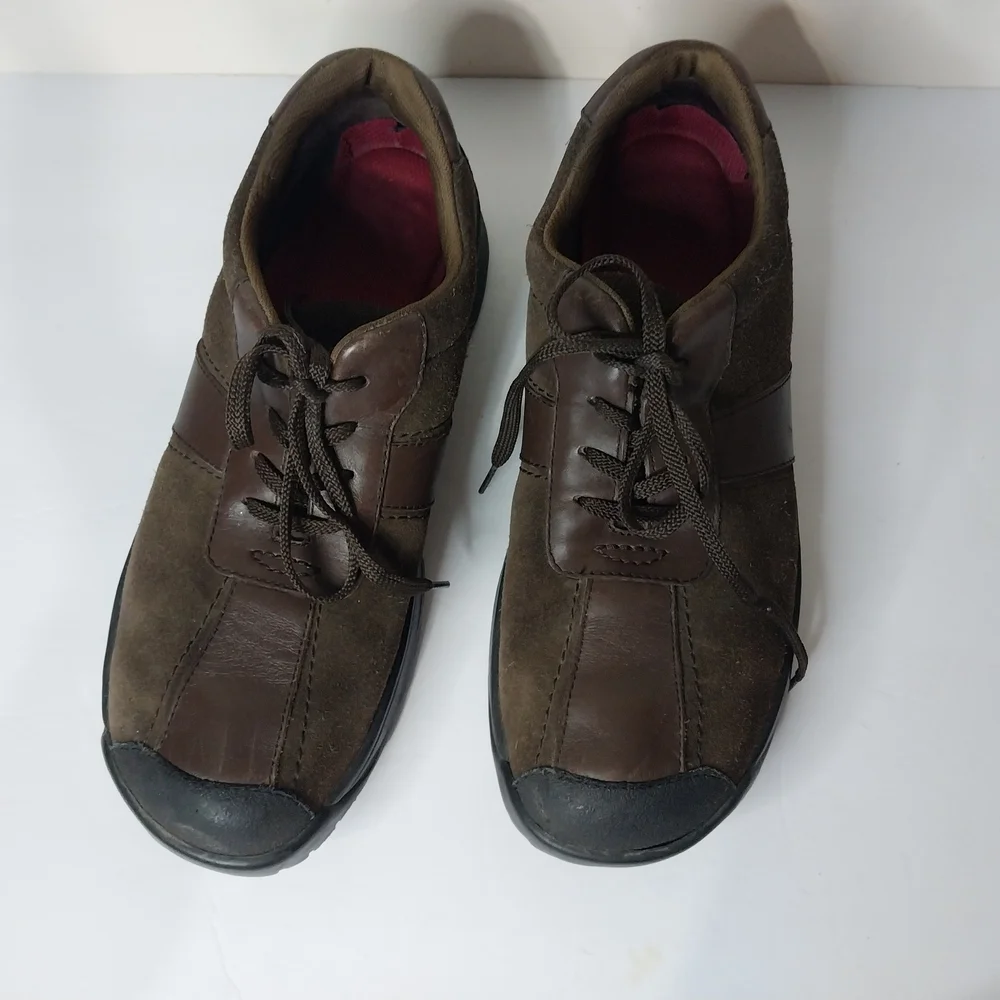 Clarks Men's Dark Brown Leather Sneakers Size 11